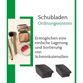 Novaliv 4x Kosmetik Organizer klein Schubladen Organizer Badezimmer - 25 x 12 cm ANTHRAZIT GRAU Make-up Pinselhalter – Aufbewahrung für Schminkpins