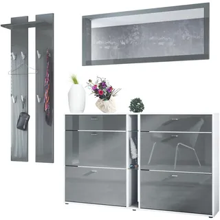 GARDEROBE Orlando Grau Hochglanz