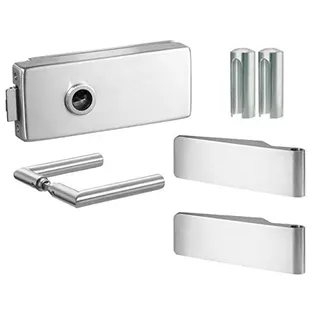 Glastürbeschlag Set Studio eckig 2-tlg. DP 415 UV Edelstahl matt