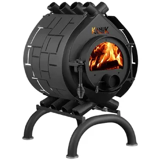 Kanuk Kaminofen Kanuk® Original 7 kW - Seitenverkleidung Brick - Untergestell Rondo, 6,7 kW schwarz