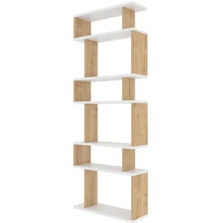 HANAH Home Bücherregal 60 x 19,6 x 160 cm Weiß/Eiche