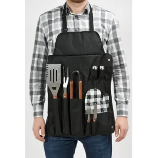 Yato Grillschürze mit Zubehör 8-teilig Edelstahl schwarz