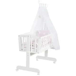 roba® Stubenwagen Kleine Wolke rosa, Komplettwiegenset 'Kleine Wolke rosa' weiß
