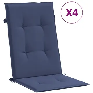 vidaXL Hochlehner-Auflagen 4 Stk. Marineblau Stoff