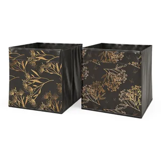 Vicco Faltbox Aufbewahrungsbox 30 x 30 cm 2-tlg. schwarz/gold