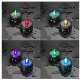 XMAS KING Teelicht 06898 LED-Teelicht 2er Set RGB Farbwechsel Wasserdicht Batterie