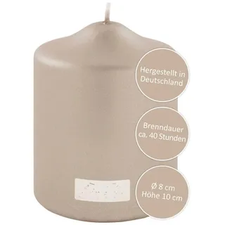 Fink Stumpenkerze 10 cm silber