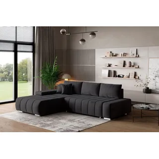 masseno Ecksofa Velours 2-Sitzer Schwarz