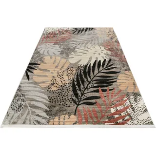 Esprit Teppich ESPRIT "Florence ESP-21077", grau, B:200cm H:7mm L:290cm, Polyester, Teppiche, Teppich, Moderner Designteppich mit Fransen, Dschungel, Wohnzimmer