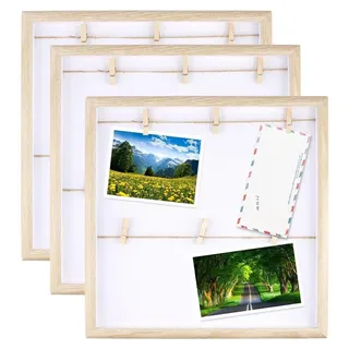 Omgoods – Set aus 3 Bilderrahmen mit Klammern für Polaroid-Fotos