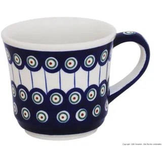 Bunzlauer keramik sehr großer 500 ml Jumbo Kaffeebecher/Teetasse – Ø 11 cm, leicht geschwungene Silhouette, 10 cm hoch (Dekor 8)