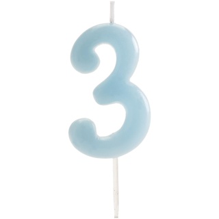 dekora - Originale Geburtstagskerzen Zahlen in Blau - Kerze 3 Geburtstag Junge - Geburtstagskerze 3 Jahr