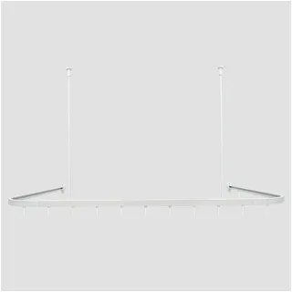 Euroshowers GmbH Duschvorhangstange Profi 90 x 90 x 90 cm U-Förmiges Duschstangen-Set Weiß Aus Aluminium, Wand, Schrauben, Aluminium, Inklusive Deckenhalterung 60cm,Verbindungsstücken und 24 Vorhanghaken weiß