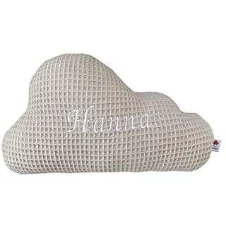 Glückspilz Dekokissen Kuschelkissen I Wolke I Kissen - Beige Waffelpique