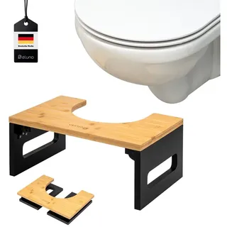ELUNO Toilettenhocker Bambus 0 x 0 x 0 cm Schwarz