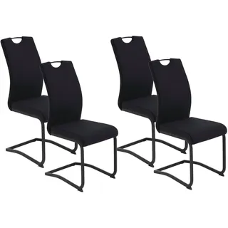 Hela Freischwinger Riga II Samt Cord schwarz 4er Set