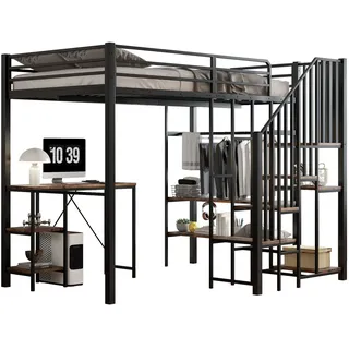 Etagenbett Schwarz 120x200 cm mit Stauraum SONNENH