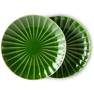 HKliving - Emeralds Teller, Ø 21,6 cm, grün (2er-Set)