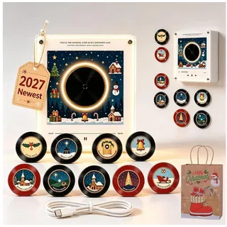 FELIXLEO Magnet 2027 Weihnachts Kühlschrank Magnet Vinyl Optik 9 Scheiben USB C (1-St)