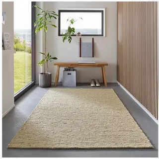 TaCa Home Wollteppich Gewalkter Handweb Woll-Teppich, rechteckig, Höhe: 13 mm, Natur Meliert - 170 x 230 cm beige 170 cm x 230 cm x 13 mm
