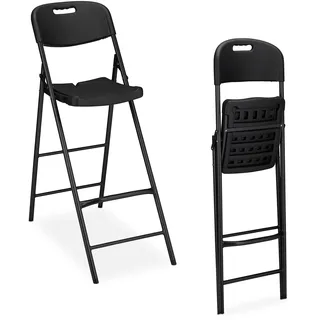Relaxdays Barhocker klappbar 118 x 44,5 x 82 cm Schwarz