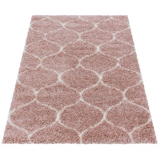 Hochflor-Teppich Teppich für den Flur oder Küche Skandinavisches Design, Stilvoll Günstig, Läufer, Höhe: 30 mm rosa Läufer - 60 cm x 110 cm x 30 mm