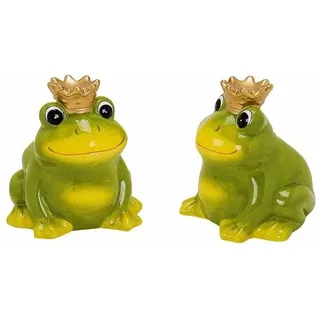 Spardose Frosch mit Krone aus Keramik