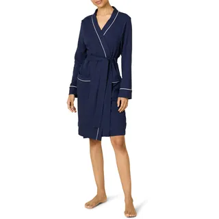 Amazon Essentials Damen Leichter Waffel-Bademantel, Mittellang (Erhältlich In Übergröße), Marineblau, S
