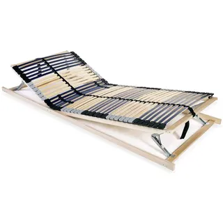 Gecheer Lattenrost mit 42 Latten 7 Zonen Lattenrahmen mit Verstellbar im Kopfbereich Motorrahmen Bettauflage Bettrahmen Rolllattenrost Bettrost Rollroste Holzlatten Latten Rost 80 x 200 cm