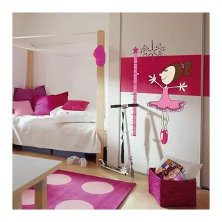 K&L Wall Art Wandtattoo Wandsticker Prinzessin Messlatte für Mädchen Kinderzimmer Wandtattoo, Wohnzimmer Wandbild modern rosa