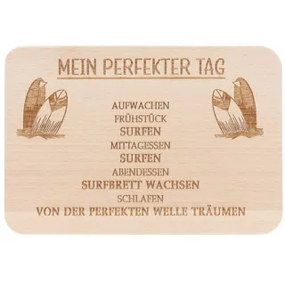 Spruchreif® Frühstücksbrett Holz-Frühstücksbrettchen · Brotzeitbrett mit Gravur · Geschenk Hobby