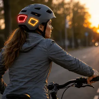 SPEQ Fahrradhelm S/M mit Blinker, Rücklicht & Fernbedienung