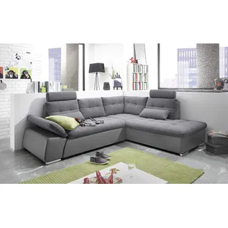 Stella Trading Ecksofa Polyester 4-Sitzer Grau