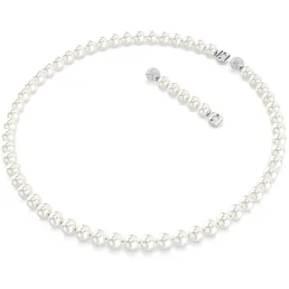 Swarovski Matrix Halskette Kristallperle Weiß Rhodiniert