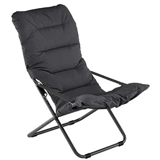 Liegestuhl Soft Fiam, Farbe Anthrazit und Feder, gepolstert, Weiß, Schwarz