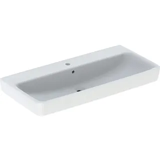 Geberit Renova Plan Waschtisch 100cm, Hahnloch mittig, mit Überlauf, Weiß