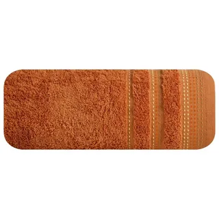 Eurofirany Handtuch POLA, Frottee Handtücher Gästetücher Badetücher Bordüre Bestickt Vorsticht orange 30 cm x 50 cm