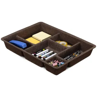 Navaris Aufbewahrungsbox Filz Schubladen Organizer, Fächergrößen, für Büro/Schreibtisch - Braun (1 St) braun 31,20 cm x 7,20 cm