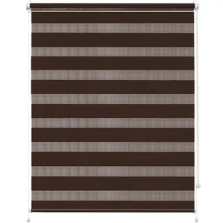 Rettika Doppelrollo Klemmfix ohne Bohren – Schokolade – Breite 90 cm, Höhe 220 cm – Duo Rollo für Innenräume, Sichtschutz Fensterrollo mit Lichtregulierung