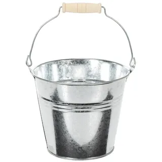 Florists Products Übertopf Zink-Eimer Set Glänzend 6 Stück Ø14cm H12cm - Dekorative silberfarben