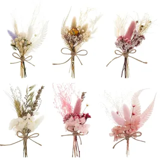 Heyu-Lotus 6 Bündel Mini Getrocknete Blumenstrauss, Trockenblumen zum Basteln Mini Trockenblumen für Bilderrahmen DIY Heim-Party Und Hochzeitsdekoration