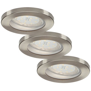 ELC Delfan LED-Bad-Einbaulampen, 3 Stück, silber