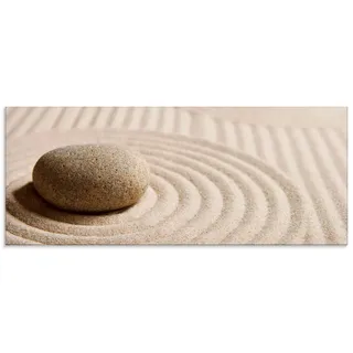 ARTland Wanddeko Glasbilder Wandbild Glas Bild einteilig 125x50 cm Querformat Wellness Zen Sand Entspannung Steine Maritim S6RW