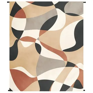 Wanddekoobjekt Mehrfarbig, 120 x 160 cm, Polyester, Gemustert beige|bunt|grau|schwarz