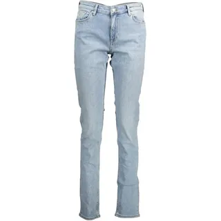 Gant 5-Pocket-Jeans Damen Slim-Jeans in Blau aus Bio-Baumwolle mit Waschungseffekt 34 L34
