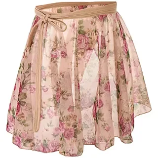 LNNXSZ Spitzenschuhe Ballett Ballettrock for Damen, Bedruckt, mit Blumenmuster, Chiffon, Wickelrock, Mädchen, elastische Taille, Tüll-Tutu