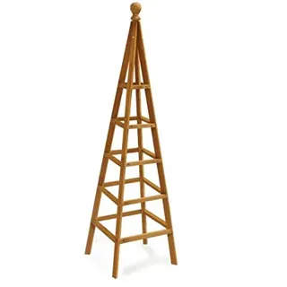 Garten-Kletterpflanze, Holzobelisk, rustikale und stabile Kiefernpyramide Obelisk, eine großartige Unterstützung für Kletterpflanzen