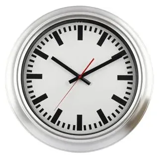 Eurotime Wanduhr 56451-07 outdoor, Metall, analog, Funkuhr, Ø 46 cm, silber, wasserdicht