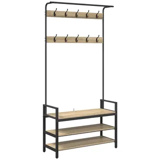 vidaXL Garderobenständer Sonoma Eiche 95 x 34 x 184 cm