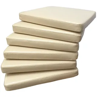 1xLarissa Sitzkissen Stuhlkissen Sitzpolster Sitzauflage Kissen Kunstleder beige